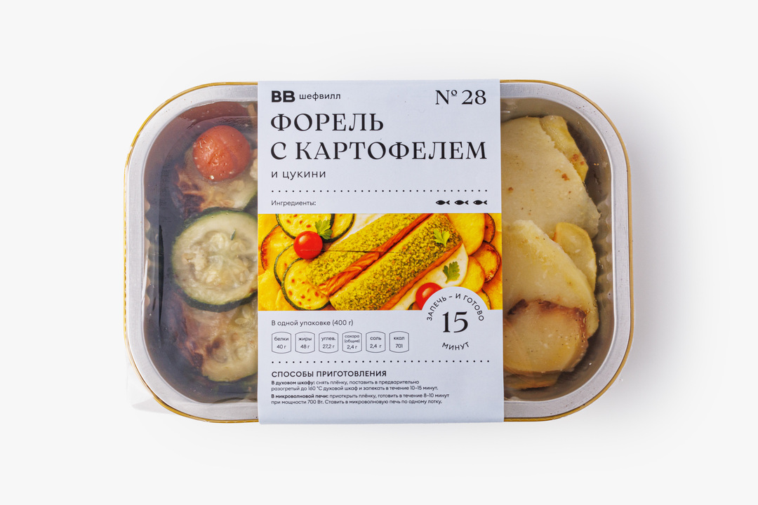 

Форель ВкусВилл с картофелем и цукини 400 г