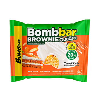 

Печенье протеиновое Bombbar Brownie Quadro Брауни Морковный торт 50 г