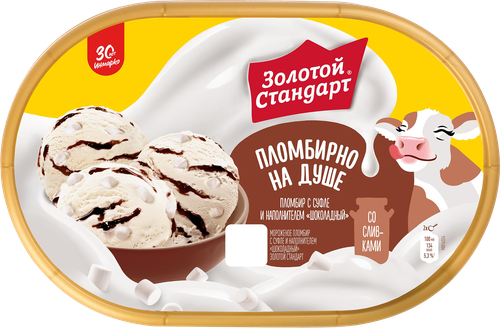 

Мороженое Золотой стандарт Пломбир с суфле и шоколадом 445 г