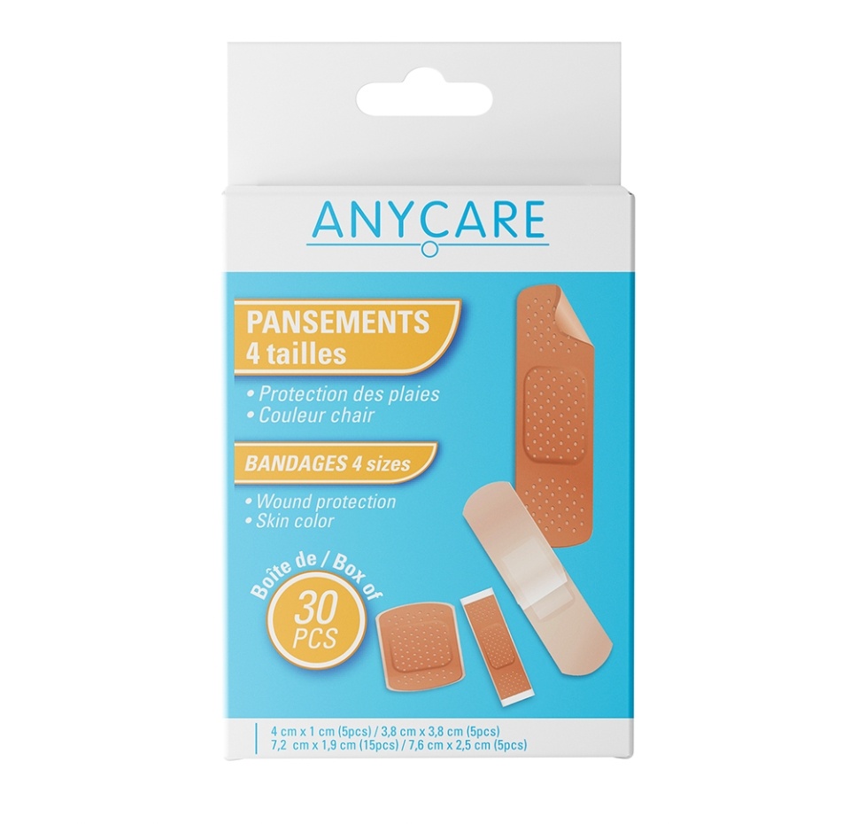 

Пластырь для кожи ANYCARE 4 размера 30шт. в упаковке