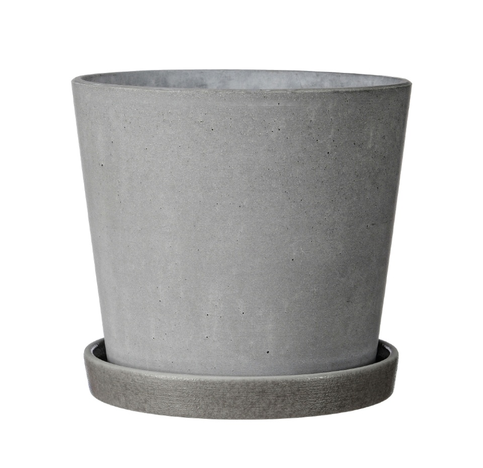 

Горшок Композит с поддоном Грэй серый конус № 3