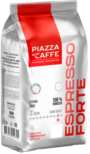 

Кофе в зернах Piazza del Caffe Espresso Forte 900 г