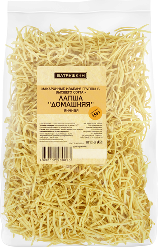 

Лапша Ватрушкин Домашняя группа Б высшего сорта, 150г