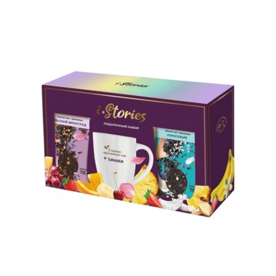 Набор подарочный Белтея i-Stories 3 предм Чай черн с аром 340г