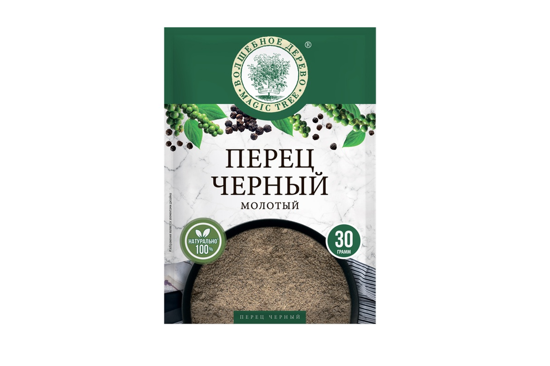 

Перец Волшебное дерево черный молотый, 30 г