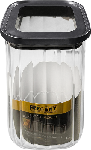 

Банка для сыпучих продуктов Regent inox Столовая серия (Linea Desco) 1.2 л