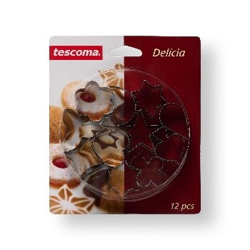 Формочки для печенья Tescoma Восторг (Delicia) лужёный металл 12 шт.