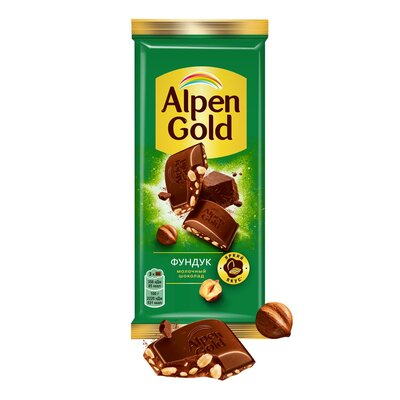 Шоколад молочный Альпен Голд (Alpen Gold) с фундуком 80 г