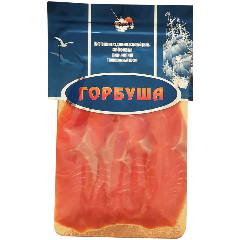 

Горбуша слабосоленая Рыбник ломтики 100 г