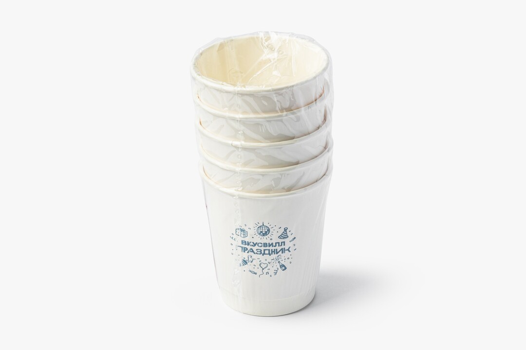 

Комплект бумажных стаканов ВкусВилл Праздник 0.25 л 5 шт.