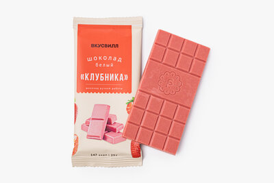 Шоколад белый ВкусВилл Клубника 25 г