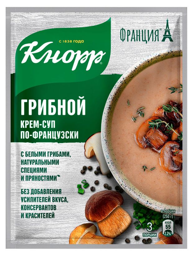 

Крем-суп Кнорр грибной по-французски 49 г