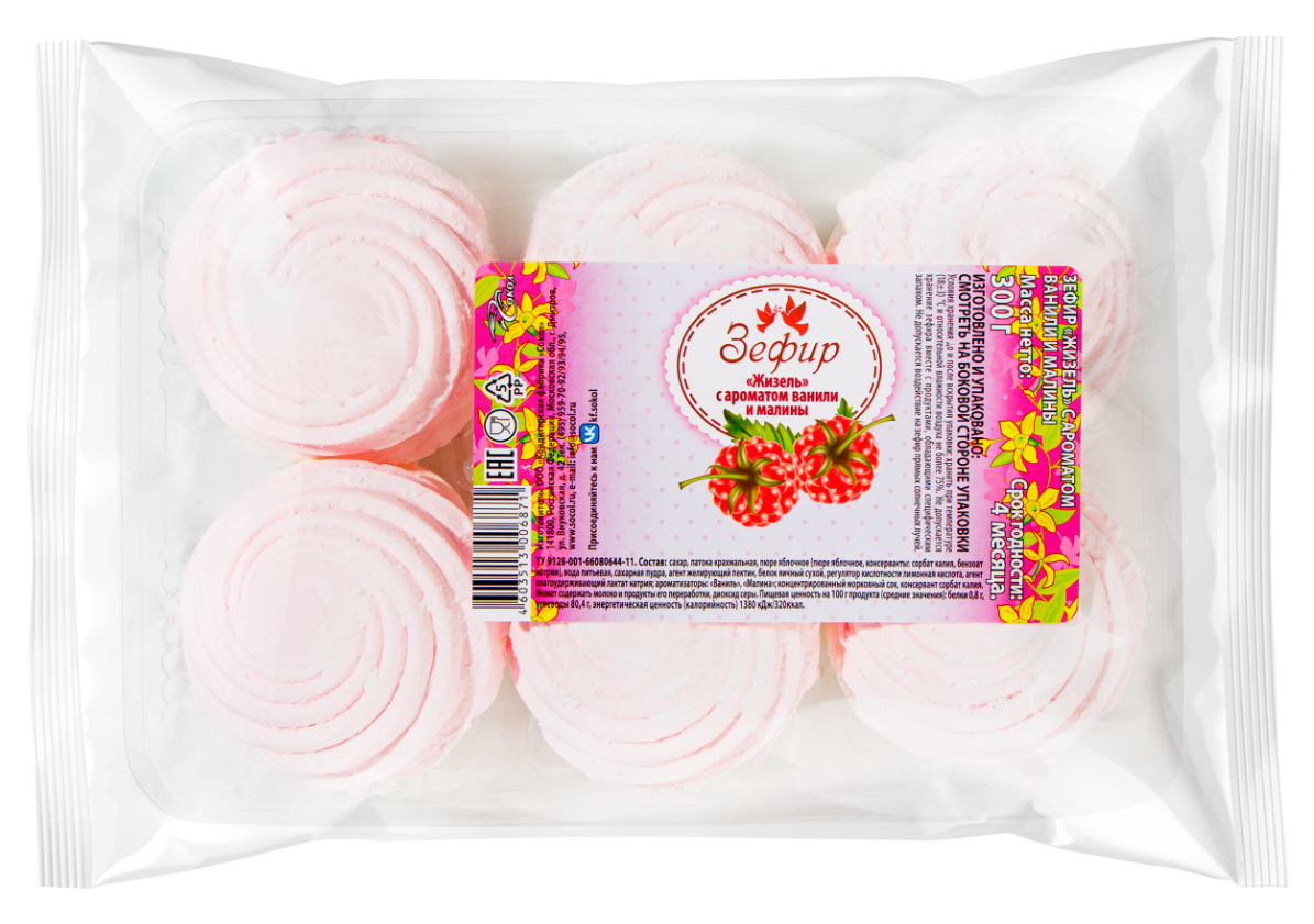 

Зефир Сокол Жизель Ваниль и малина 300 г