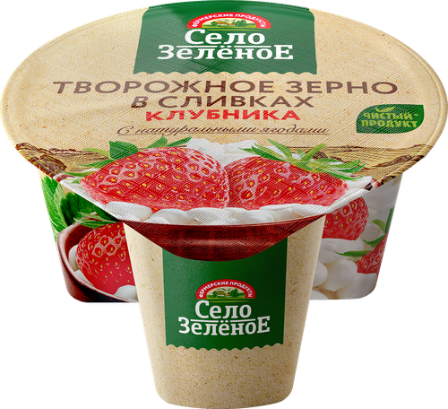 

Творожное зерно ЛЕНТА Клубника в сливках 5 %, без змж 130 г