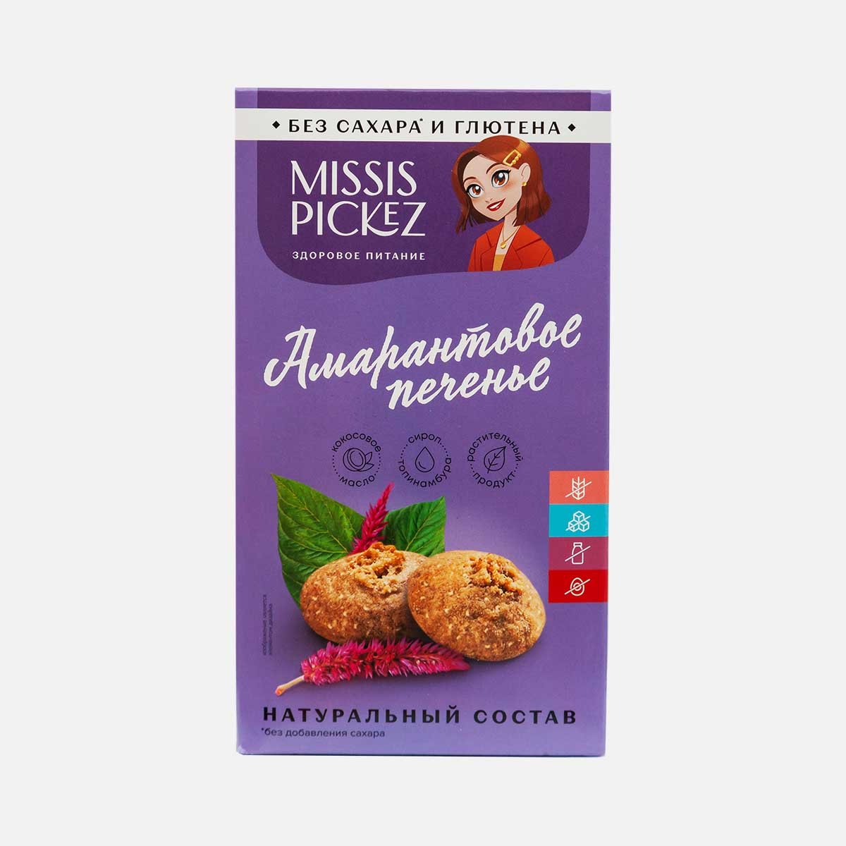 

Печенье Missis Pickez амарантовое без глютена 100 г