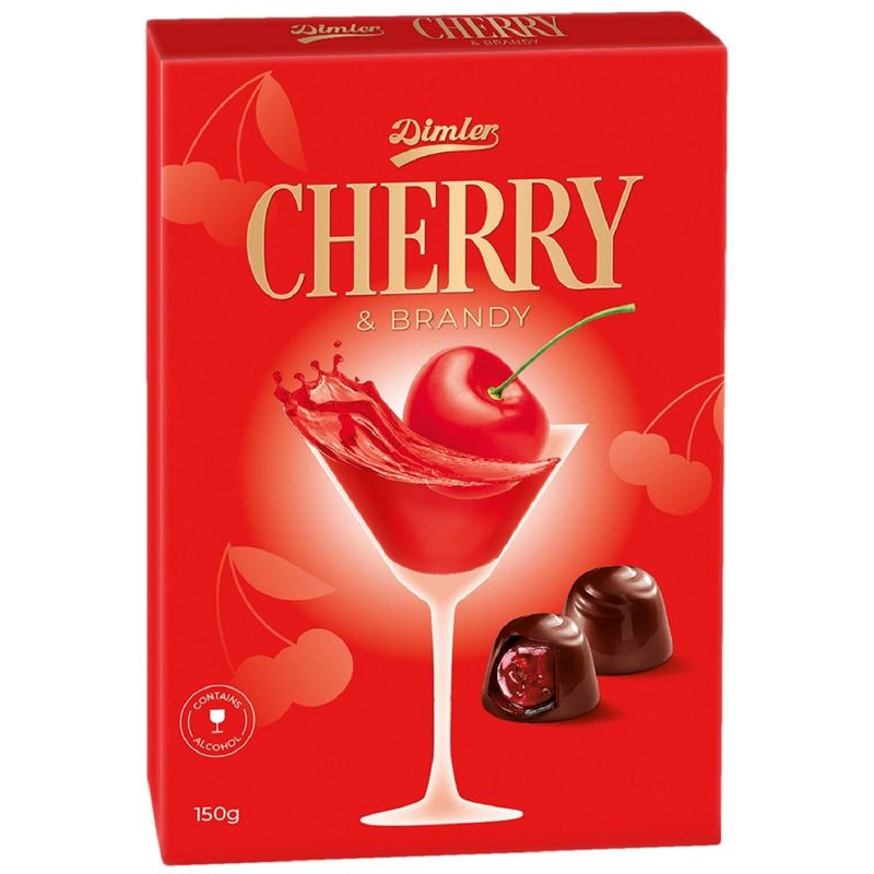 

Конфеты Dimler с алкогольной начинкой вишня и бренди 150 г