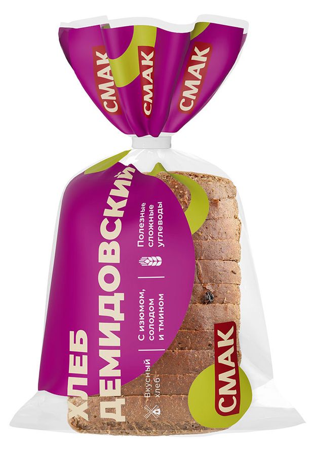 

Хлеб Смак Демидовский ржано-пшеничный формовой в нарезке с изюмом солодом и тмином 350 г