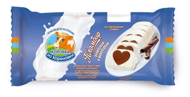 

Мороженое Коровка из Кореновки пломбир шоколадный и ванильный 15% 400 г