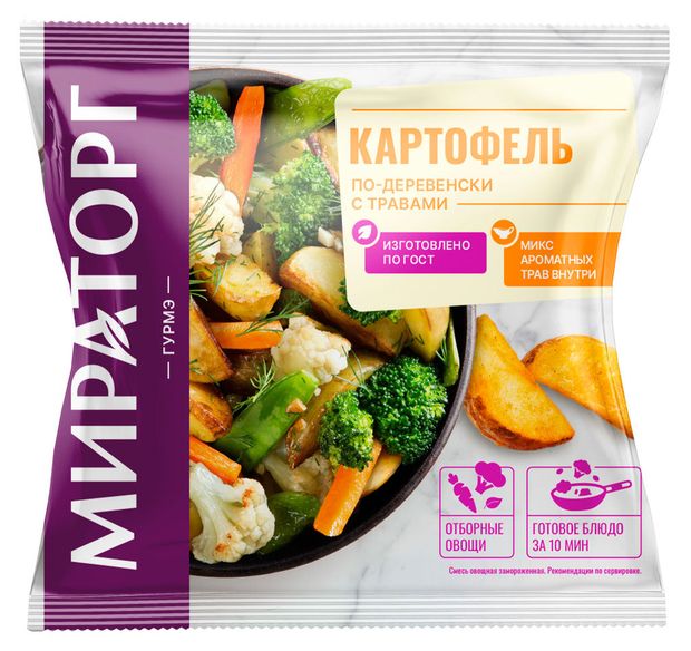 

Смесь овощная Мираторг картофель по-деревенски с травами замороженная 400 г