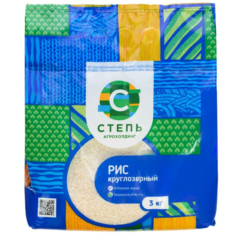 

Рис Агрохолдинг Степь круглозерный шлифованный первый сорт, 3 кг