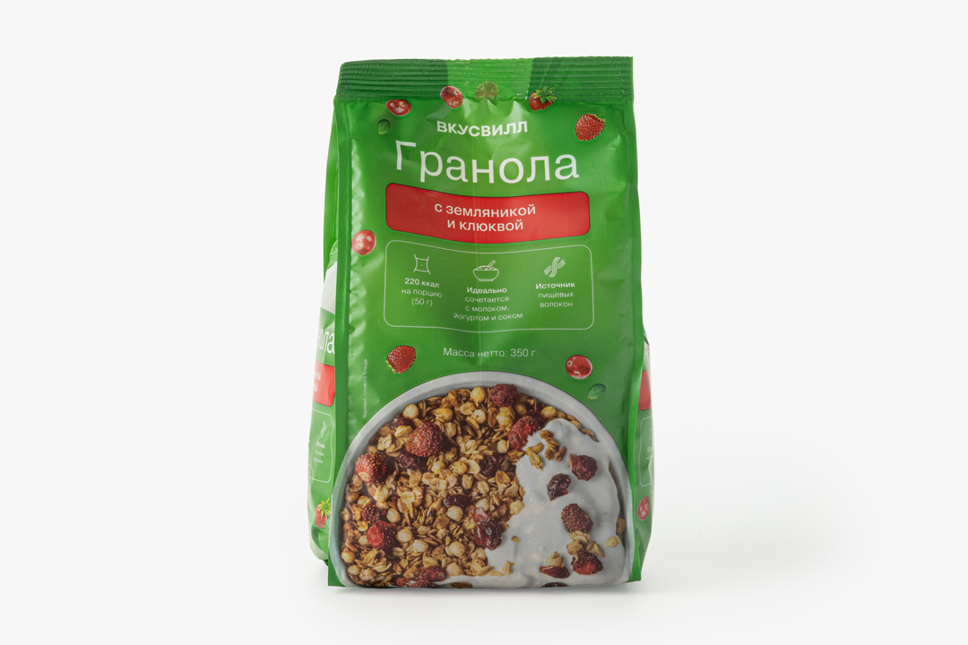

Гранола ВкусВилл с земляникой и клюквой 350 г
