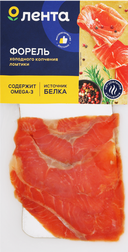 

Форель Лента холодного копчения филе-ломтики 80 г