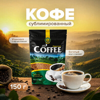 Кофе растворимый сублимированный, Coffee, 150 г