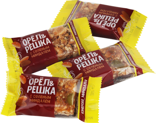 

Батончик Орел и Решка с арахисом и соленым миндалем вес