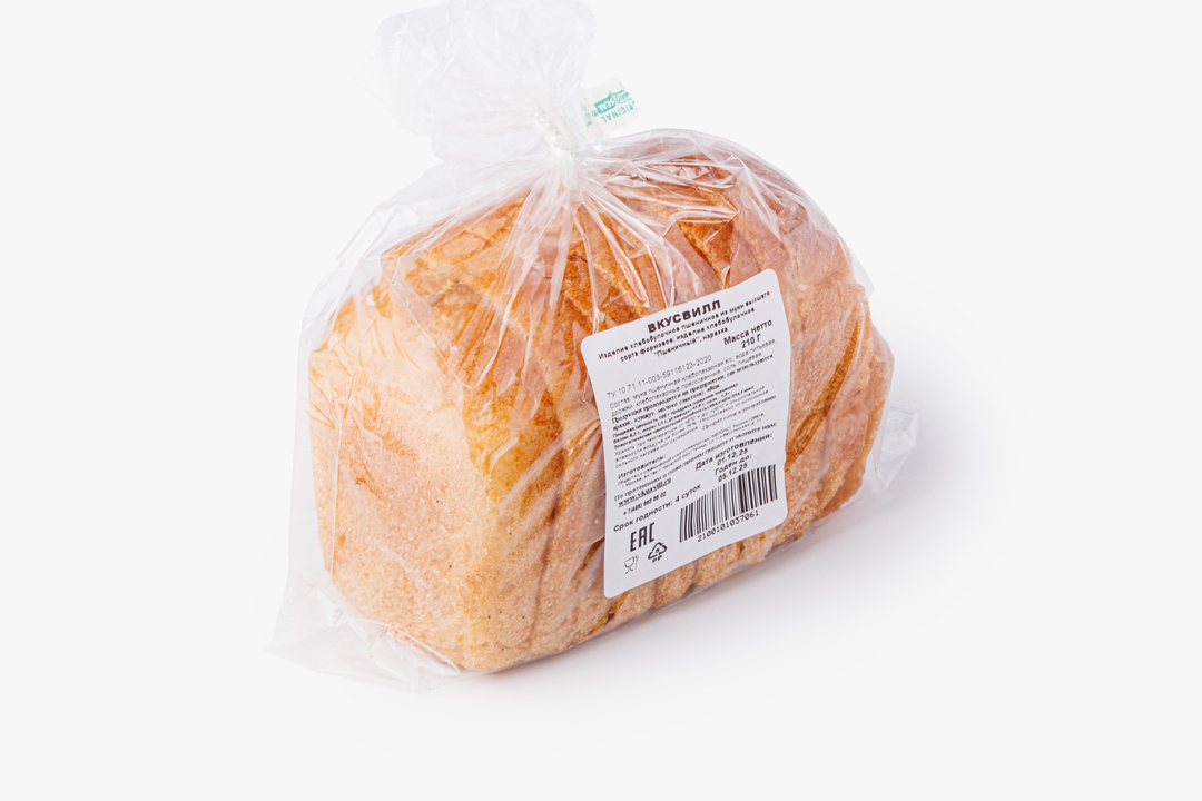 

Хлеб пшеничный ВкусВилл высший сорт формовой в нарезке 210 г