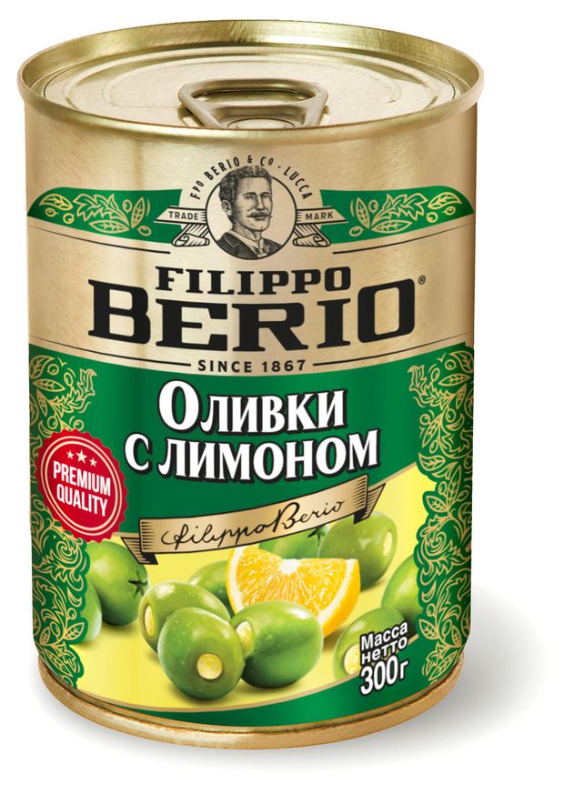 

Оливки без косточки Filippo Berio с лимоном 300 г