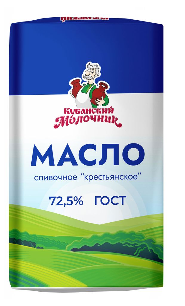

Масло сливочное Кубанский Молочник Крестьянское 72.5% 170 г