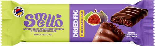 

Батончик Smello с начинкой из сушеного инжира в темном шоколаде 42 г