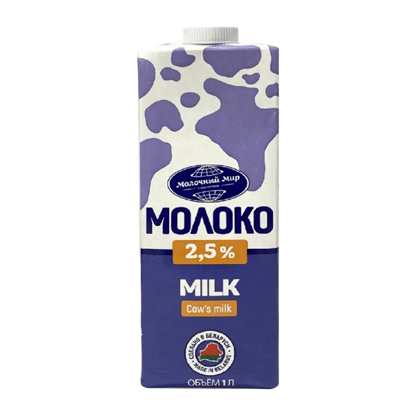

Молоко стерилизованное Молочный Мир 2.5% 1 л дизайн упаковки в ассортименте