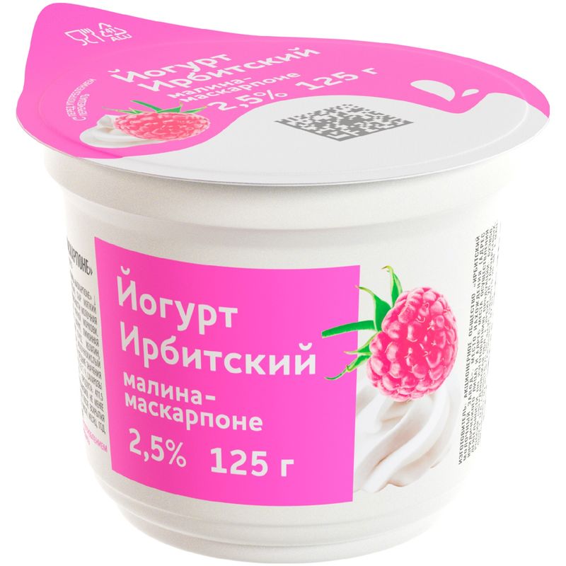 

Йогурт Ирбитский малина-маскарпоне 2.5% 125 г