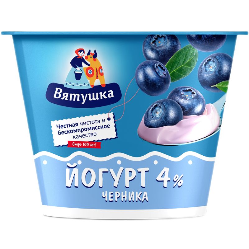 

Йогурт Вятушка Черника, 4% 125г