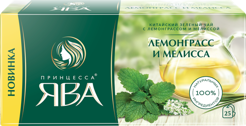 

Чай зеленый Принцесса Ява Лемонграсс мелисса 25 пакетиков 57 г