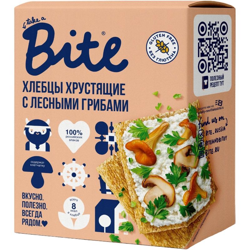 

Хлебцы кукурузно-рисовые Take a Bite Хрустящие с лесными грибами 100 г