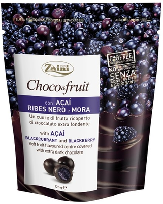 Ягоды в шоколаде Zaini Choco&Fruit асаи, черная смородина и ежевика 125 г