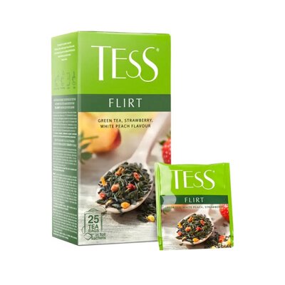 Чай зеленый Tess Flirt с клубн и аром белого персика с/я 25пак*1,5г 37,5г