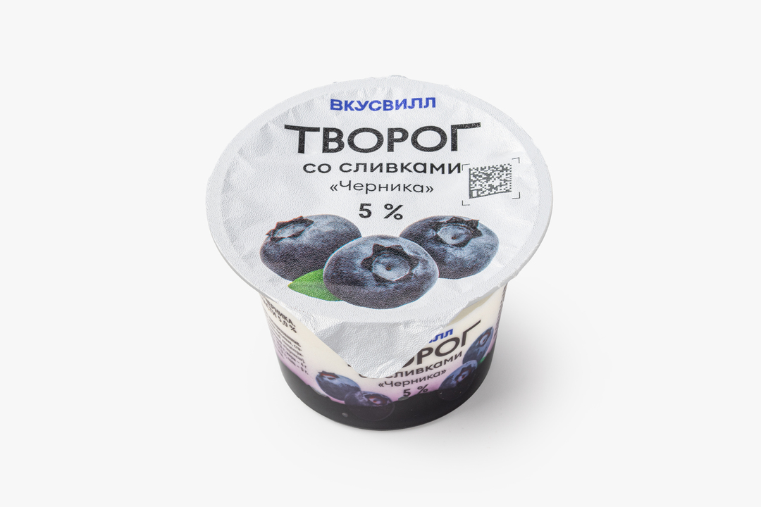 

Творог со сливками ВкусВилл "Черника" 5% 140 г