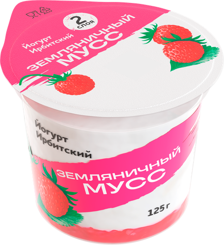

Йогурт Ирбитский земляничный мусс 5.2% 125 г