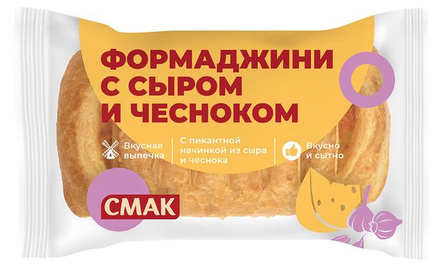 

Слойка Смак Формаджини с сыром и чесноком 80 г