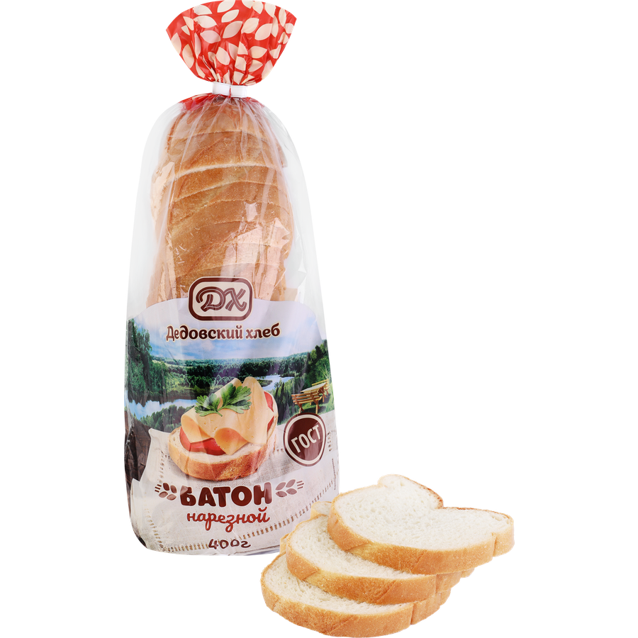 

Батон нарезной Дедовский хлеб в нарезке 400 г