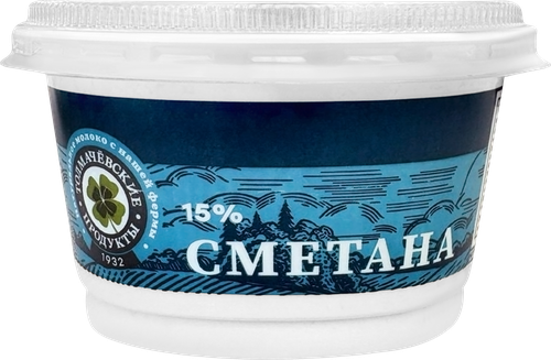 

Сметана Толмачёвские продукты 15% БЗМЖ 180 г