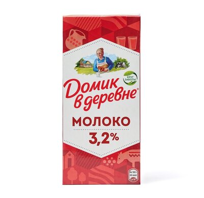 Молоко ультрапастеризованное Домик в деревне 3.2% 950 г