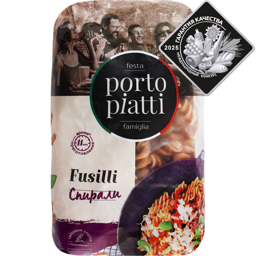 

Макароны цельнозерновые Porto Piatti Fusilli Спирали 450 г