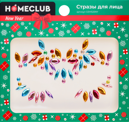 

Стразы для лица Homeclub акрил цвет в ассортименте