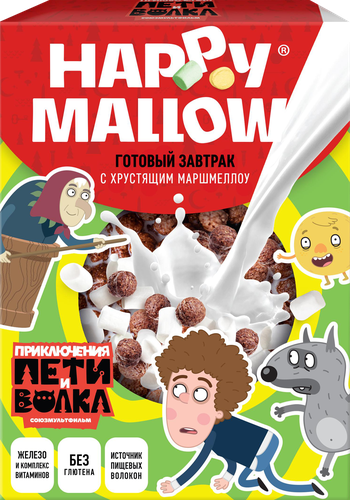 

Сухой завтрак Happy Mallow Приключения Пети и Волка с хрустящим маршмеллоу 240 г