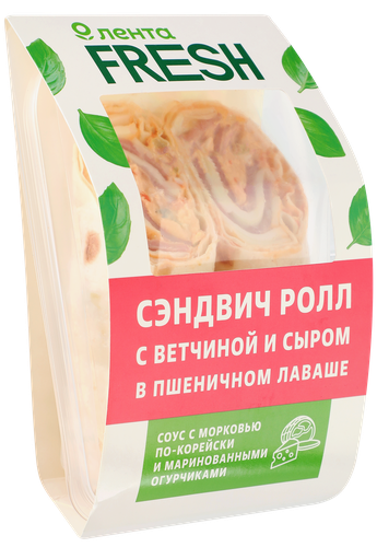 

Сэндвич-ролл Лента Fresh с ветчиной и сыром 200 г
