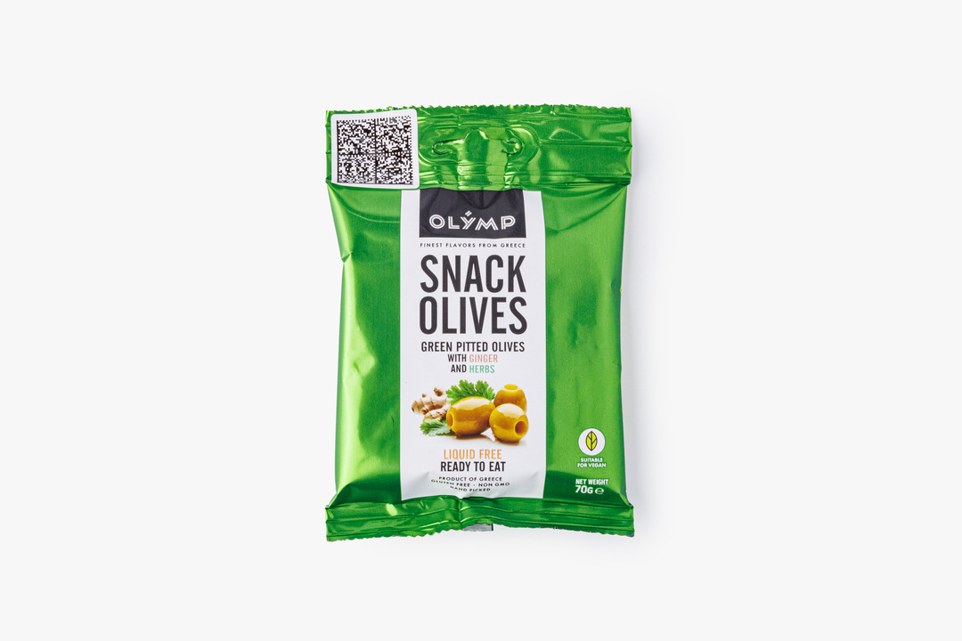 

Оливки зеленые Olymp без косточки с имбирем и кориандром 70 г